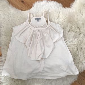 White/Cream Racerback Ruffle Top